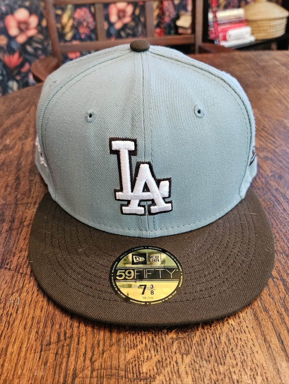 New Era LA Dodgers 7 3/8 Light Teal & Brown